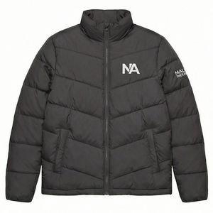 Veste matelassée en toile à capuche personnalisée OEM pour homme, chaude, isolée, imperméable, avec logo frontal, style streetwear, pour l'extérieur - Product Image 1