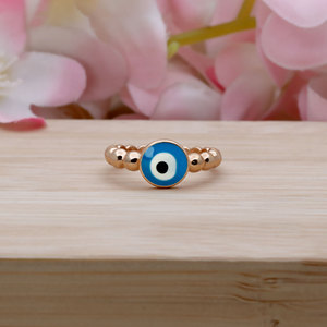 Wholesale Price Rose Gold Plated 925 Silver Classic Devil's Eye <b>Ring</b> Water Diamond <b>Crystal</b> Enamel Blue Design Wedding Party Gift - Product Image 5