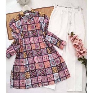 DESIGNER RAYON DIGITAL PRINT TOP WITH PALAZZO PINK - Product Image 1