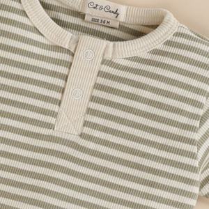 Dewkist Premium Quality Organic Bamboo Elastano Body Raya Manga corta Ropa interior de bebé - Product Image 4