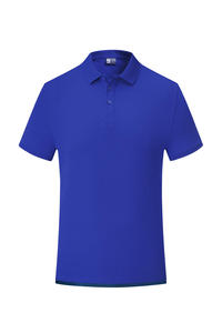 เสื้อยืดผู้ชายสีน้ำเงินรอยัล ผ้าคอตตอนเทอร์รี่ แขนสั้น สวมใส่สบาย ระบายอากาศได้ดี ทรงปกติ โลโก้ด้านหน้า แห้งเร็ว - Product Image 1