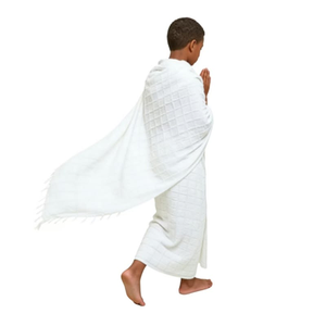 Toallas Ihram de Algodón Puro TEXSTYLE, Juego de 2 Piezas, Alta Calidad, Tamaño Estándar, Suaves, Absorbentes y Transpirables - Product Image 5