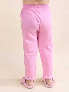 Ensemble de pyjama en coton rose pour enfants, haut à manches courtes boutonné et pantalon de pyjama, vêtements de nuit doux et confortables pour filles - Product Image 6