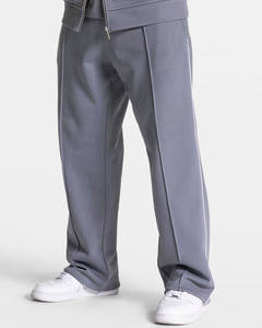 Ensemble de survêtement d'hiver pour homme 100 % coton, couleur unie, avec sweat-shirt zippé à col montant et pantalon de jogging, personnalisable avec logo, décontracté - Product Image 4