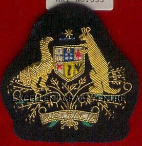 Custom Embroidered Cap Badge With Anchor And Laurel Wreath <b>Sew</b>-On Fabric Patch For Uniform Garment - Product Image 5