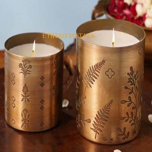 Portavelas decorativos de metal, portavelas aromáticos Dance of Frondescence, velas votivas de metal hechas a mano - Product Image 4