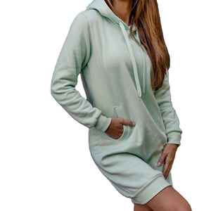 คุณภาพดีที่สุด & แห้งเร็ว แฟชั่นใหม่ OEM รับทำโลโก้ เสื้อฮู้ดดี้ผู้หญิงทรงยาวพิเศษ ระบายอากาศได้ดี สำหรับฤดูร้อน - Product Image 4