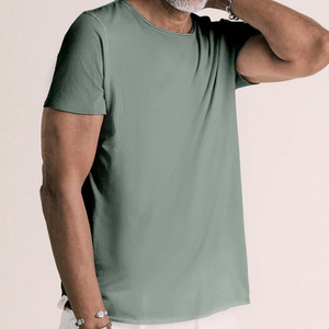 T-shirt en coton de qualité supérieure pour homme, coupe standard, avec col et épaules thermocollés, vêtements personnalisés, fabricant de vêtements OEM ODM, vente en gros - Product Image 5