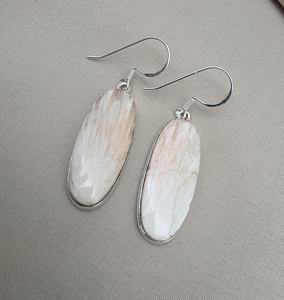 Boucles d'oreilles en argent sterling 925 avec scolecite rose naturelle, pierres précieuses longues et douces, bijoux faits à la main, vente en gros - Product Image 2