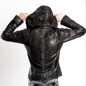 Veste de moto en cuir de mouton véritable pour homme, design vintage Route 66, effet vieilli, imperméable, respirante, écologique, marque personnalisée - Product Image 2