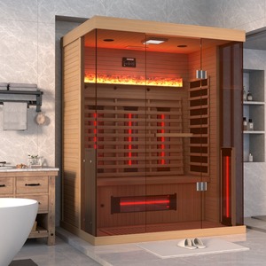Sauna Portátil de Infrarrojos Lejanos para 2-3 Personas, de Madera de Hemlock, con Calefacción de Carbono y Bluetooth - Product Image 2