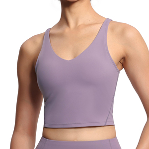 Camiseta sin mangas con cuello en V morada para mujer, top corto sexy para mujer, camiseta sin mangas ajustada para mujer - Product Image 2