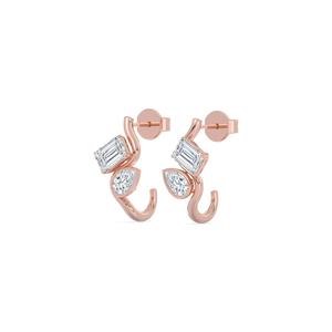 Luxury 9K Rose Gold Lab Grown Diamond <b>Emerald</b> <b>Earrings</b> 1.84 CTW Fine Jewelry for Women Secure <b>Stud</b> Design Timeless Elegance - Product Image 5