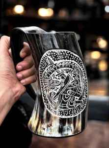 Taza de Cuerno Vikinga con Diseño de Cuerno, Ecológica, Impermeable, para Cerveza y Café, Estilo Nórdico, para el Día de San Valentín y Halloween - Product Image 6