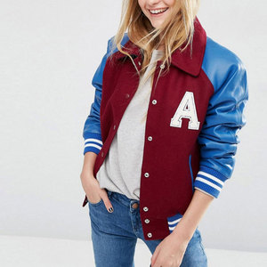 Custom Winter Luxury Women's Cropped College Jacket Chenille Embroidery Letterman Wool <b>Quilted</b> Cotton Varsity Stylish Breathable - Product Image 4