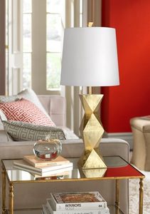 Modern Gold Brass <b>Table</b> Lamp with White Shade Eco-Friendly & Multi-Functional Luxury Home Decor for Living Room <b>Bedside</b> - Product Image 2