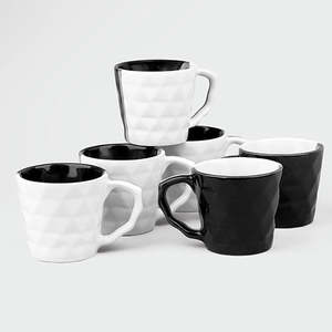 Juego de Lujo de 6 Tazas de Té de Cerámica con Diseño de Diamantes, Tazas de Porcelana para Capuchino, Elegantes y Clásicas para Café, Té de la Tarde, Hogar y Festividades - Product Image 6