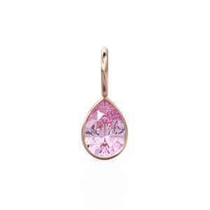 Colgante de Turmalina Rosa de 7mm en Oro Amarillo Sólido de 14k con Engaste para Joyería / Piedra de Nacimiento de Octubre / Gema Rosa / Corte Pera - Product Image 4