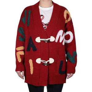 เสื้อคาร์ดิแกนถักอะคริลิก 100% สำหรับผู้หญิง ขายส่ง – ผู้ผลิตเสื้อสเวตเตอร์ติดกระดุมขนาดใหญ่ สั่งทำโลโก้ OEM ได้ - Product Image 4