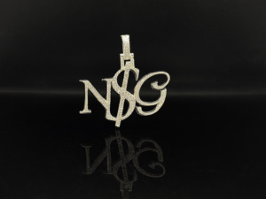 Colgante de Letra NS Victory Titan con Diamantes CZ Personalizados Ice Legacy, Chapado en Plata, Cristal y Diamantes de Imitación, Estilo Hip Hop, Unisex, para Regalo - Product Image 2
