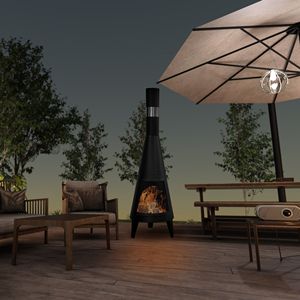 Riscaldatore da Esterno in Acciaio per Patio, Design Chimenea, Elegante Accessorio per Vivere all'Aperto - Product Image 6