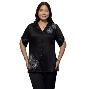 Camisa Elegante de Algodón Giza Negro Premium para Mujer, Estilo Casual para Uso Diario, Fabricante - Product Image 1