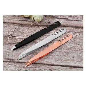 Pinzas de Acero Inoxidable Duraderas para Pestañas, Peine de Precisión con Punta Suave, Herramientas de Belleza para Cejas, 10mm de Longitud, Negro, Morado, Rosa - Product Image 5