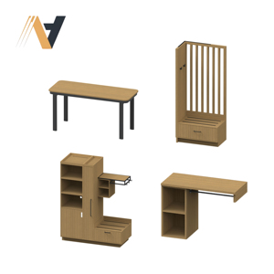 Meubles de chambre d'hôtel avec tête de lit, table de chevet et panneau TV pour Hampton by Hilton, fabricant OEM - Product Image 1