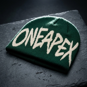 Custom Green Knit Beanie Hat White Logo Ribbed <b>Winter</b> <b>Cap</b> Unisex Streetwear Fashion Headwear Wholesale Manufacturer OEM - Product Image 3