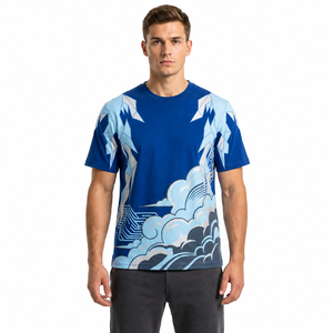 Men's Custom Summer Cotton O-Neck Street Style Short Sleeve Men's T-<b>Shirt</b> Regular Fit Embroidery <b>Patchwork</b> Graphic T-<b>Shirt</b> - Product Image 2