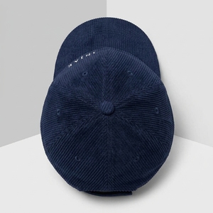 Casquette Dad personnalisée à 6 panneaux en velours côtelé non structuré, broderie plate, visière pré-courbée, fabricant OEM ODM, marque privée, faible MOQ - Product Image 5