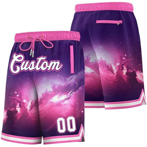 Shorts de basketball pour hommes personnalisés, respirants, à séchage rapide, logo personnalisé, tissu en polyester/coton, taille élastique, poche latérale - Product Image 4