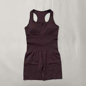 Combinaison de yoga sans coutures pour femmes, coupe dos nu, short de sport une pièce, tenue d'entraînement, vêtements de sport d'été pour femmes - Product Image 6