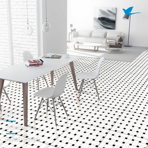 Carreaux de sol en porcelaine émaillée numérique effet marbre noir onyx, aspect impressionnant, 600 mm x 600 mm, 8,2 mm, blanc. - Product Image 1