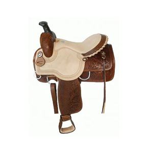 Ensemble de selles Western en cuir véritable avec harnais - Product Image 1