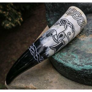 Handmade Natural Buffalo Drinking Horn Viking Style Beer Mug Wholesale <b>Drinkware</b> - Product Image 3