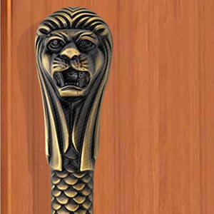 Manija Decorativa de Metal con Cabeza de León para Puerta, Estilo Vintage, Diseño Animal, Herraje para Puertas de Entrada de Madera - Product Image 2