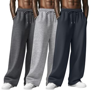 Pantalon de survêtement ample pour homme, bas de tenue athlétique, coupe confortable pour le sport, la gym, l'entraînement, en molleton de coton - Product Image 5