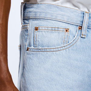 Jean en denim tricoté coloré style streetwear vintage hip-hop pour homme, coupe décontractée ample et droite, 100 % coton - Product Image 6