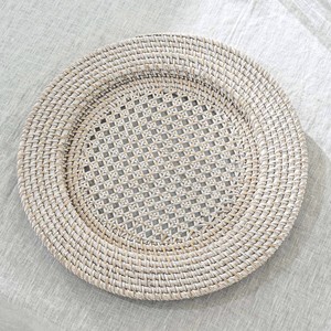 Braided silver rattan charger plates top pick natural fiber underplate highest quality <b>table</b> <b>mat</b> - Product Image 5