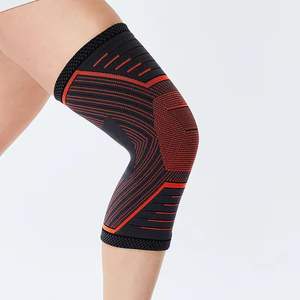 Wholesale Knitted Elastic <b>Knee</b> Pads <b>Knee</b> Support custom logo printing polyester Sleeve <b>Compression</b> Sports <b>Knee</b> Brace With Belt - Product Image 3