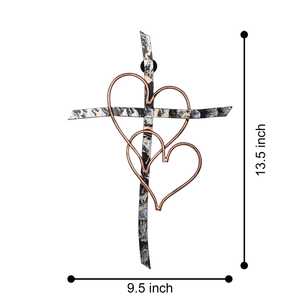 Cruz de Corazón Rústica de Hierro para Colgar en la Pared, Decoración Tallada a Mano, Directo de Fábrica de Moradabad, Artículos Metálicos Artísticos para Navidad y Año Nuevo - Product Image 5