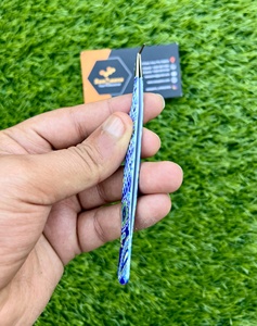 Pinzas para pestañas con punta de fibra con logotipo impreso, pinzas de Nano agarre de 90 grados, pinzas de extensión de pestañas con etiqueta privada personalizada - Product Image 3