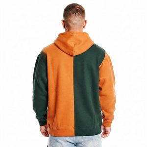 Sudadera con Capucha Personalizada para Hombre, Color Naranja y Verde, Felpa, Mezcla de Poliéster/Algodón, Capucha con Cordón, Bolsillo Canguro, Manga Larga - Product Image 5