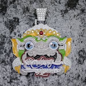 จี้ห้อยคอรูปกล่องน้ำมันหลากสีสันเคลือบเงา 925 เงินแท้ ฮิปฮอป ประดับเพชร VVS มอยส์ซาไนต์ ชุบทอง คุณภาพเทียบเท่าเพชร - Product Image 2