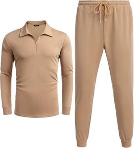 Ensemble de survêtements et pantalons décontractés en coton réfléchissant de haute qualité pour hommes et garçons, avec veste à capuche zippée pour l'automne - Product Image 2