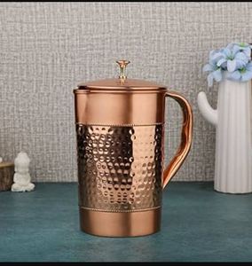Ensemble de carafes en cuivre pour une esthétique de repas en plein air haut de gamme, ensemble de service d'eau en métal avec verres, durable, réutilisable, pour la cuisine et la salle à manger. - Product Image 5