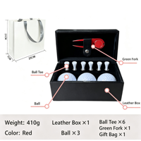 Coffret Cadeau de Golf en PU avec Balles de Golf en Acier Inoxydable, Outil de Réparation de Divots, Marqueur de Balle, Tees de Golf et Accessoires – Kit Cadeau pour Golfeur