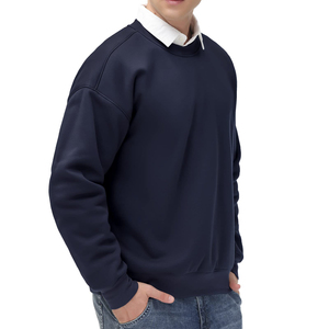 Sudadera de Hombre Estilo Urbano, Color Sólido, Manga Larga, Cuello Redondo, Corte Holgado, Informal - Product Image 1