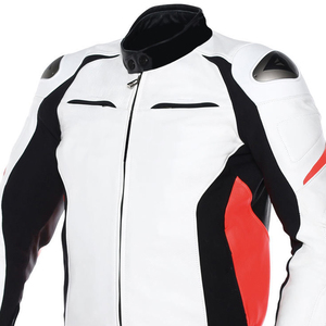 Blouson de moto classique en cuir pour homme, veste de motard de course haut de gamme, équipement de protection personnalisé OEM en gros - Product Image 3